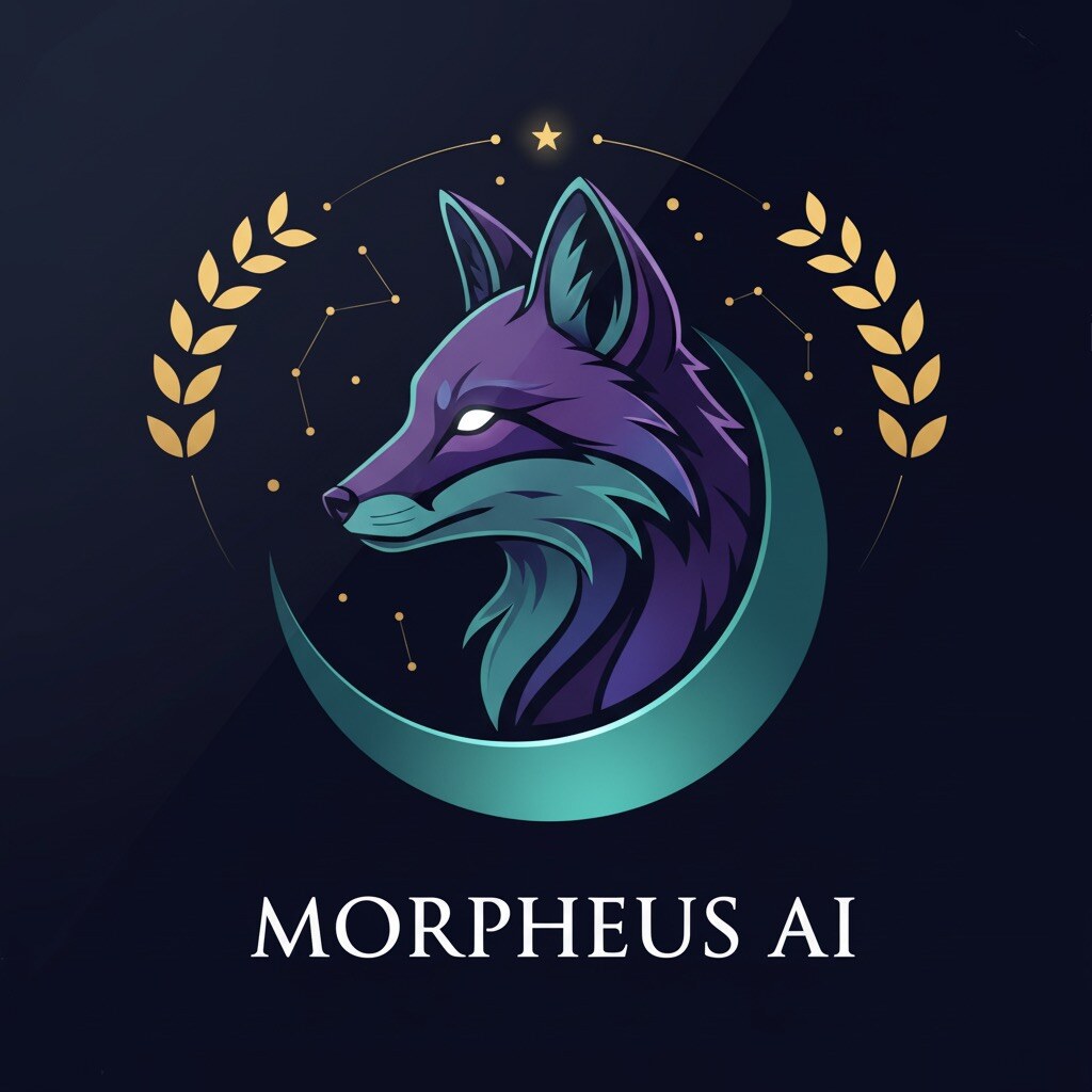 Morpheus AI app icon — the Morpheus AI fox emblem over a teal crescent moon